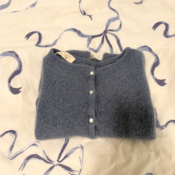 Sezane Gaspard Cardigan in Vintage Blue - Picture 4 of 5